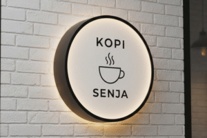 Neon box profesional terdekat dengan desain modern dan pencahayaan LED terang untuk meningkatkan branding usaha.