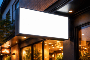 Pemasangan neon box backlight outdoor di jalan raya Lippo Cikarang.