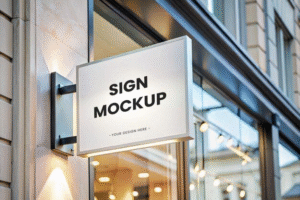 Pemasangan neon box akrilik menyala di ruko kawasan Cibitung Bekasi.