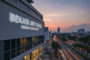 Jasa pembuatan huruf timbul akrilik menyala warna warni di Bekasi untuk papan nama ruko