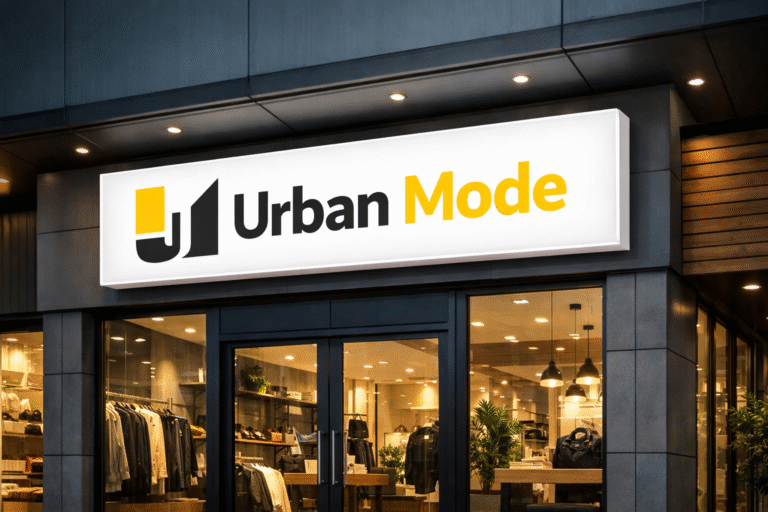 Pemasangan neon box akrilik custom desain minimalis untuk toko modern di kawasan Jagakarsa Jakarta Selatan.